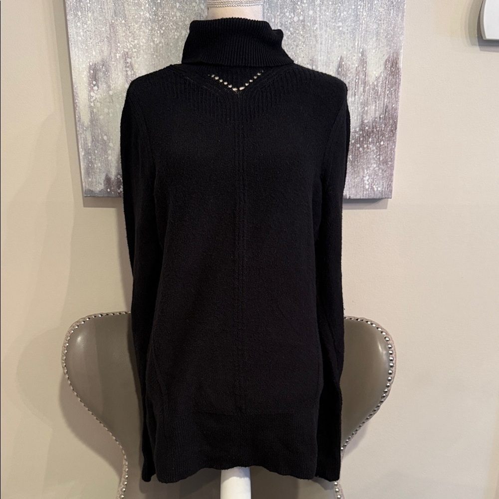 Simply Vera Wang Elegant Black Turtleneck Sweater Size XL
